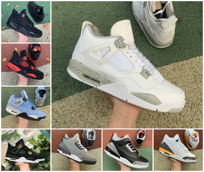 

Jumpman Sail White Oreo 4 4s Basketball Shoes University Blue Mens Union NOIR Desert Moss Fire Red Thunder Bred Taupe Haze What The Black Cat Cement Trainer Sneakers, Bubble package bag