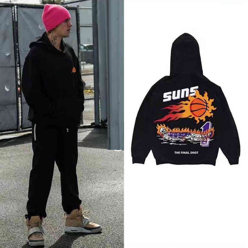 

Men's Hoodies & Sweatshirts Suns flame print velo preto hoodies dos homens harajuku alta rua oversize casual estranho coisas casal camisolas com capuz 4I5G, 1# shoe box