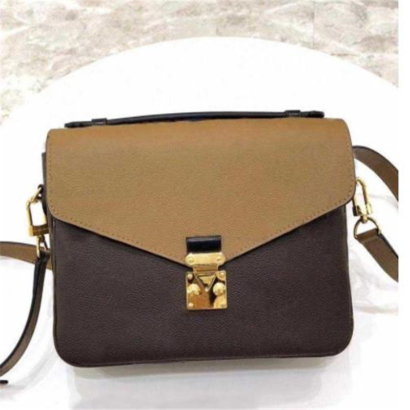

Classic letter printing women's shoulder bags handbag pochette crossbody Fashion bag Fast ship, Yellow/brown