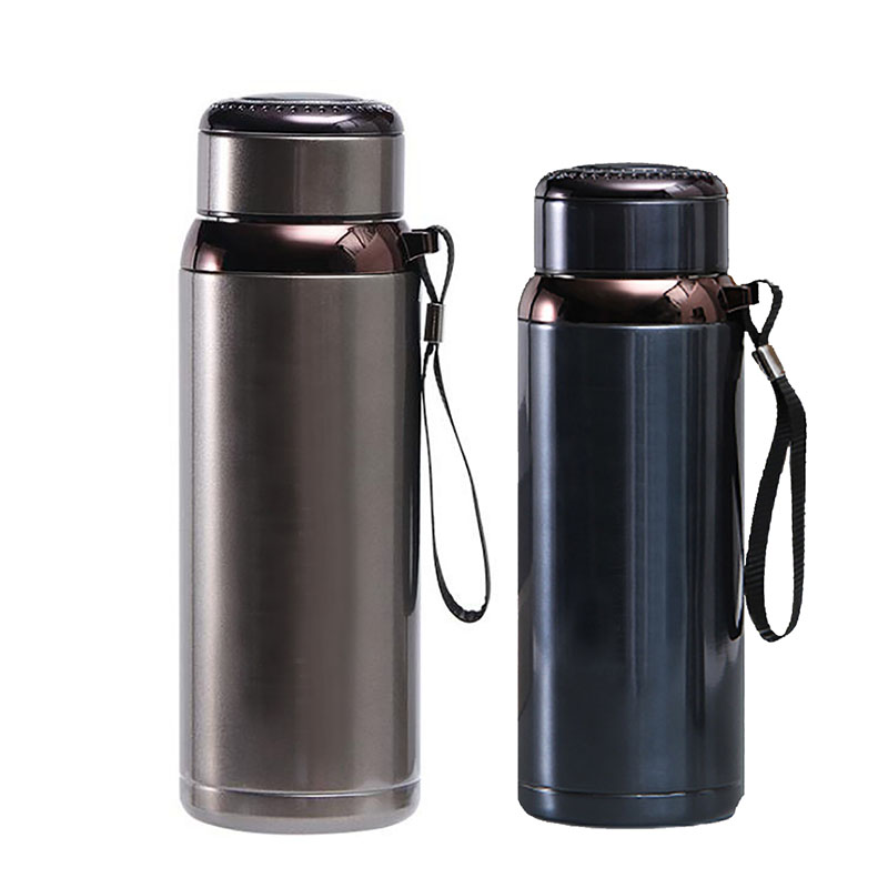 

Mugs Simple fashionable double-layer vacuum thermos cups drain stainless steel tea cup portable handle sports kettle gift 10001, Chocolate