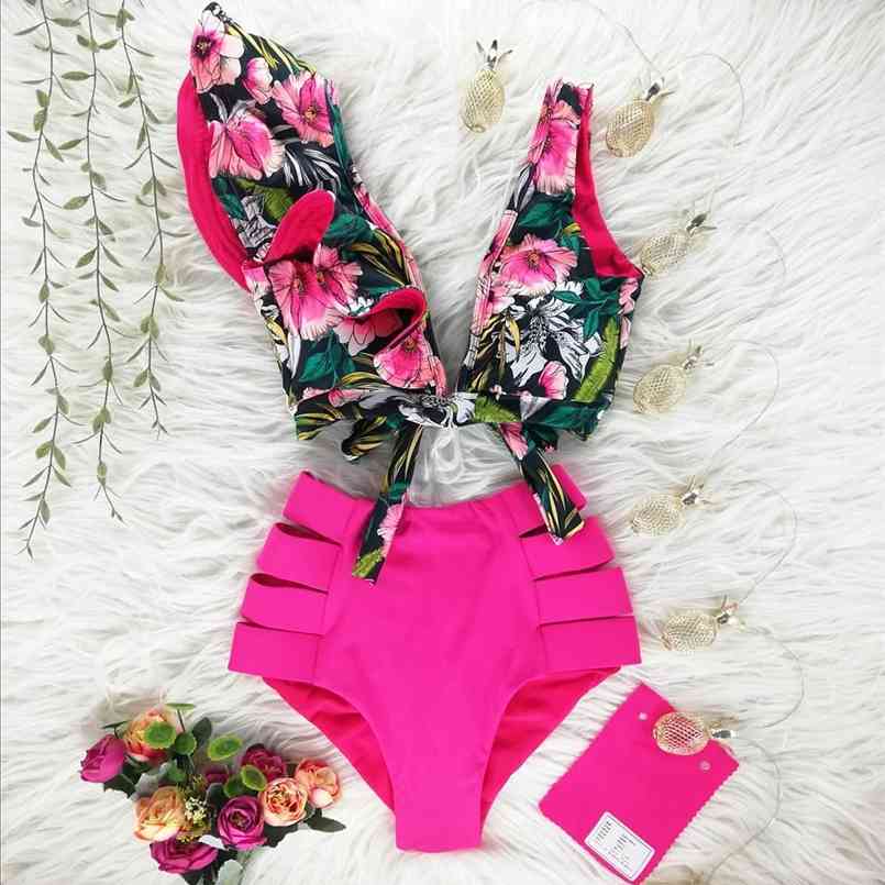 

High Waist Bikini Swimwear Women Swimsuit Ruffle Bikinis Set Swimming Suit Bathing Summer Biquini Beachwear 210708, Na19508d1