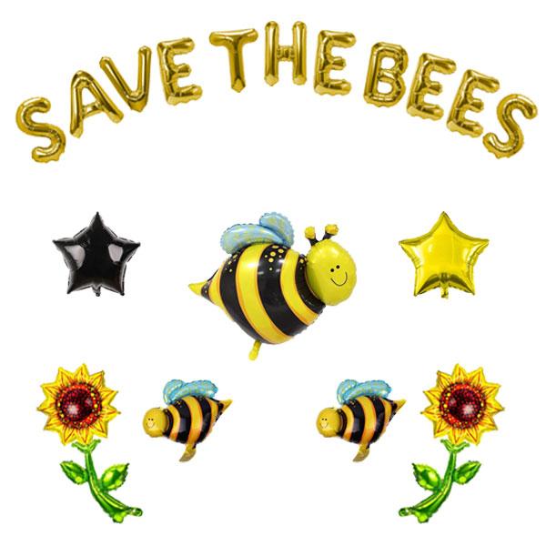 Party Decoration Bee Decorations Supplies With Save The Bees Banner Mylar Foil Balloon For Baby Shower Birthday Decor-image-745610919