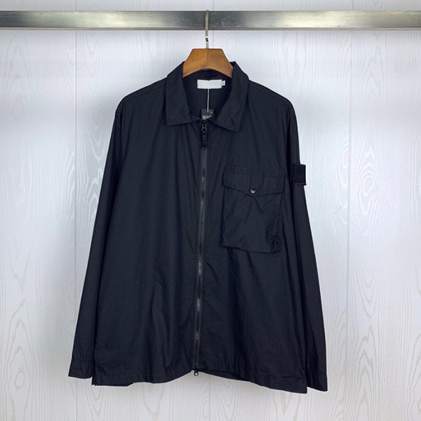 

Topstoney mens jacket Armband OVERSHIRT zippered shirt jacket High Quality Brand coat Casual Street jackets1 fashion hombre, Black;brown