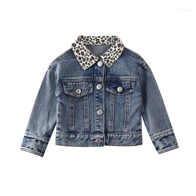 

Jackets 1-5 Years Autumn Denim Leopard Coat Baby Girls Jacket Kids Warm Outerwear Children Fashion Coat1, Blue;gray