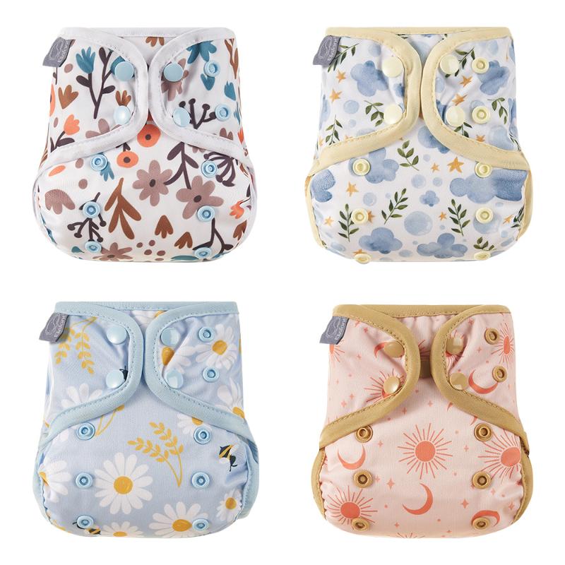 

Cloth Diapers Elinfant 10 Pcs/set Born Baby Diaper Cover Fashion Print Cartoon Adjustable Washable Nappy Reusable