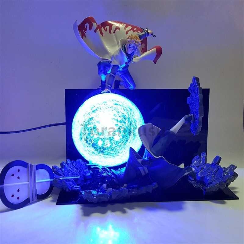 

Action Figure Minato VS Obito Rasengan Led Light Scene Toy Anime Shippuden Figurine Uchiha Obito Model Toys Gift Y200421