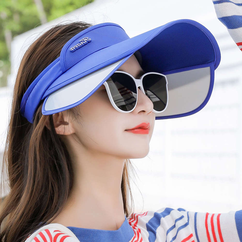 

Hat girl summer outdoor sports open top sun hat baseball duck tongue ultraviolet big edge sunscreen, Blue;gray