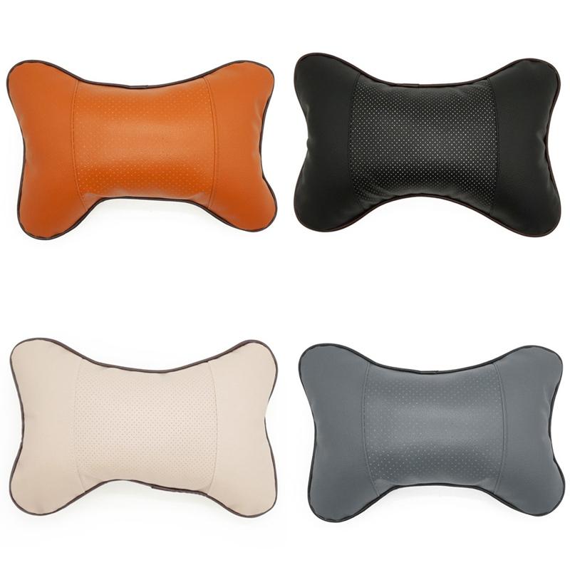 

Seat Cushions 1Pcs Universal Car Neck Pillows PVC Leather Breathable Mesh Auto Rest Headrest Cushion Pillow Interior Accessories
