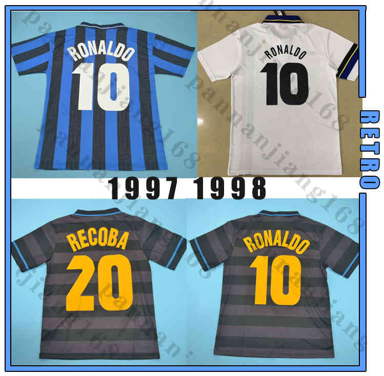 

Inter 1997 1998 #10 RONALDO Retro soccer jersey football shirt black 97 98 classic DJORKAEFF SIMEONE ZAMORANO Vintage Maglia da calcio, Black;yellow