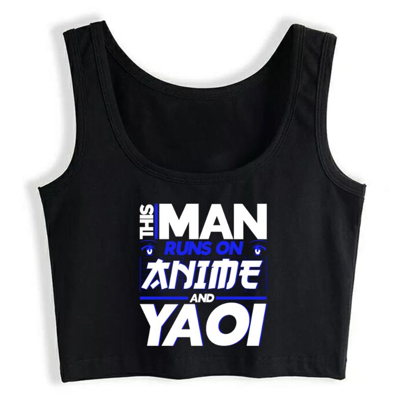 

Women' Tanks & Camis Crop Top Women Crossdressing Anime Femboy Harajuku Emo Aesthetic Grunge Gym Tank Sexy Blouse Female Clothes Mujer Vera, Black