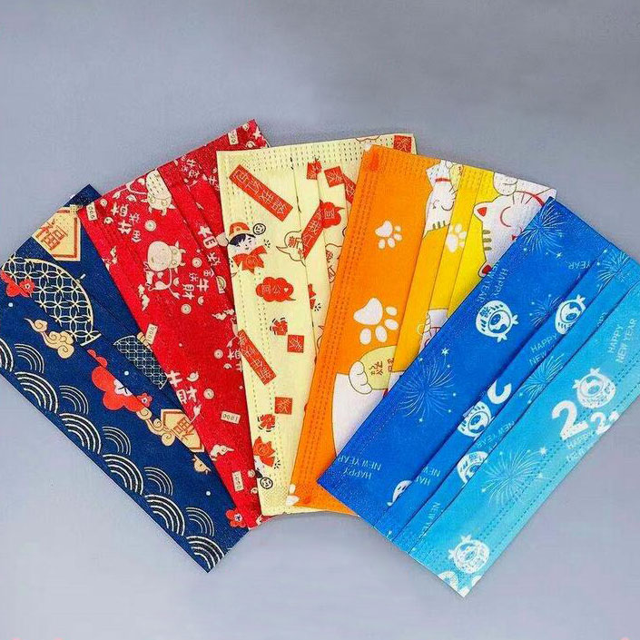 

Sales Promotion Cartoon Disposable Face Masks Designer Printing Mask Breathable Dust Proof Prevent the flu Apatter Multicolor Children Style