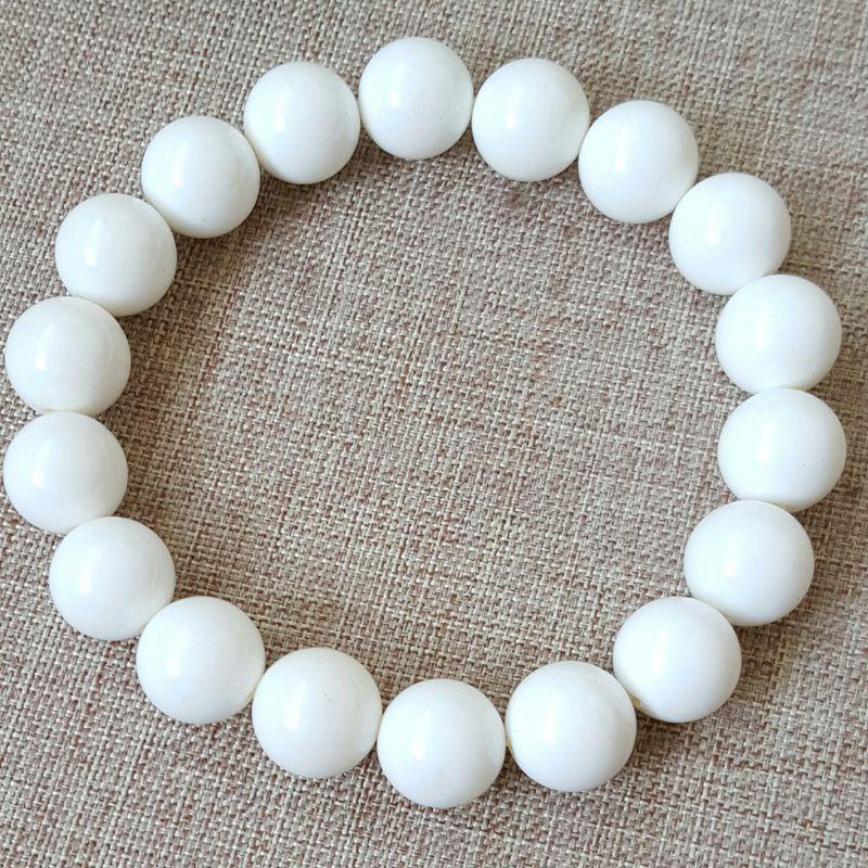 

Natural White Tridacna Bracelet 6-16mm Beads Jewelry Accessories Color Stone Bracelets For Women Men Beaded, Strands