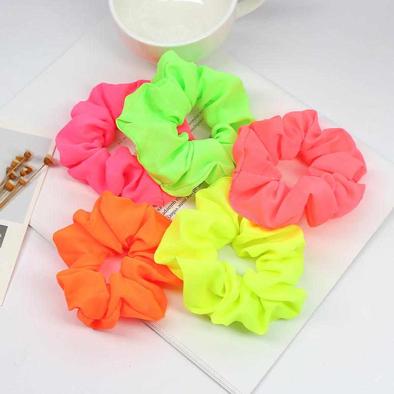 

Hair Accessories 2Pcs/Bag Women Scrunchies Headband Lady Ties Solid Color Ponytail Holders Rubber Band Elastic Hairband