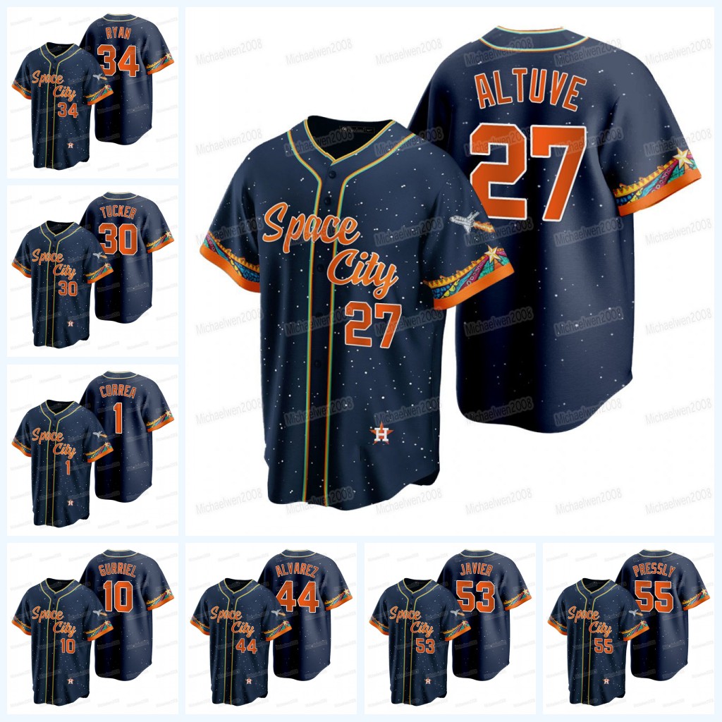 

Jose Altuve Alex Bregman 2021 City Connect Jersey Astros Yuli Gurriel Yordan Alvarez Carlos Correa Justin Verlander George Springer Brantley, Blue;black