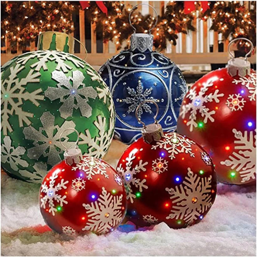 

Christmas PVC Inflatable Decoration Ball Xmas Inflatable Outdoor Holiday inflatables Toys Balls Decorations 2pcs HH21-726