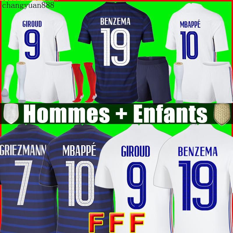 

BENZEMA soccer jersey Maillot de foot Maillots de football shirt equipe equipment FEKIR PAVARD uniforms de la 2021 men + kids kit sets socks, White