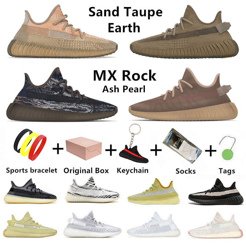 

kanye Ash pearl blue stone mens running shoes MX Rock fade black white static Sand Taupe earth reflective bred zebra men women trainers sports sneakers 36-46 With box, Color#3