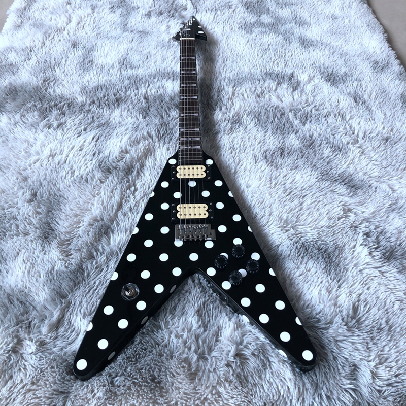 white electric guitar,china custom shop made EMS special shape rose wood fingerboard-image-688379262
