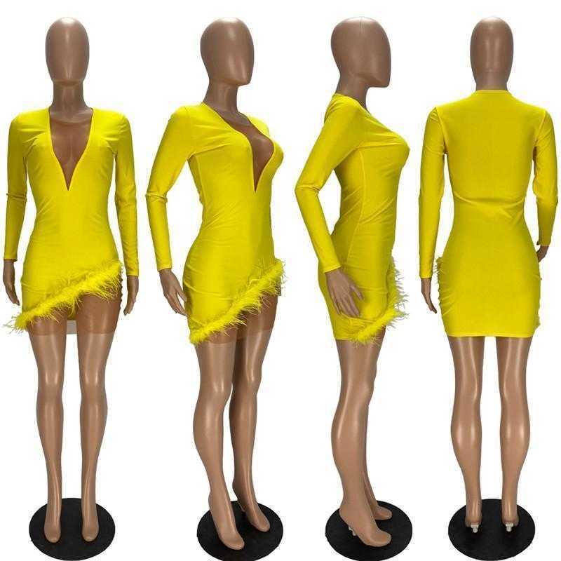 wholesale womens dresses long sleeve mini dress one piece set high quality slim dress sexy elegant luxury fashion women clothing klw5712