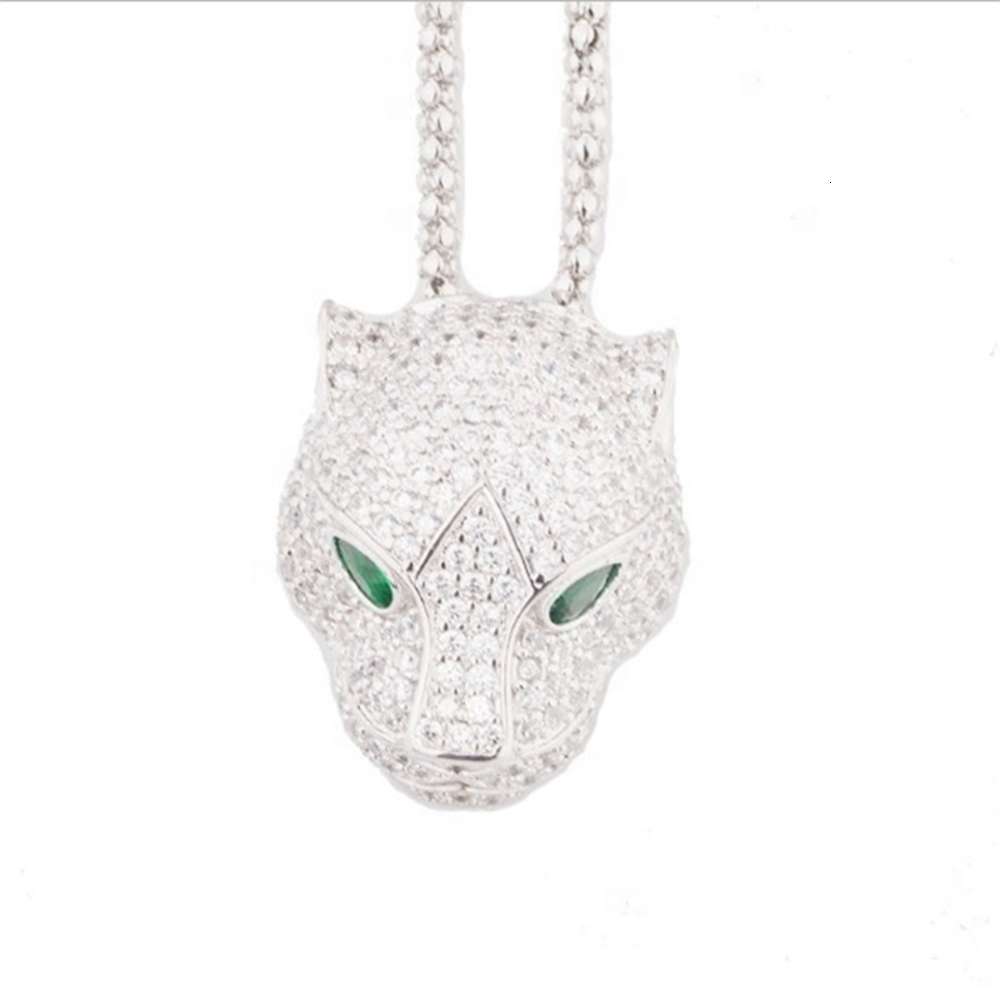 

necklaceThickness Rhodium Plated White Gold Panther Necklace for Ladies, Silver