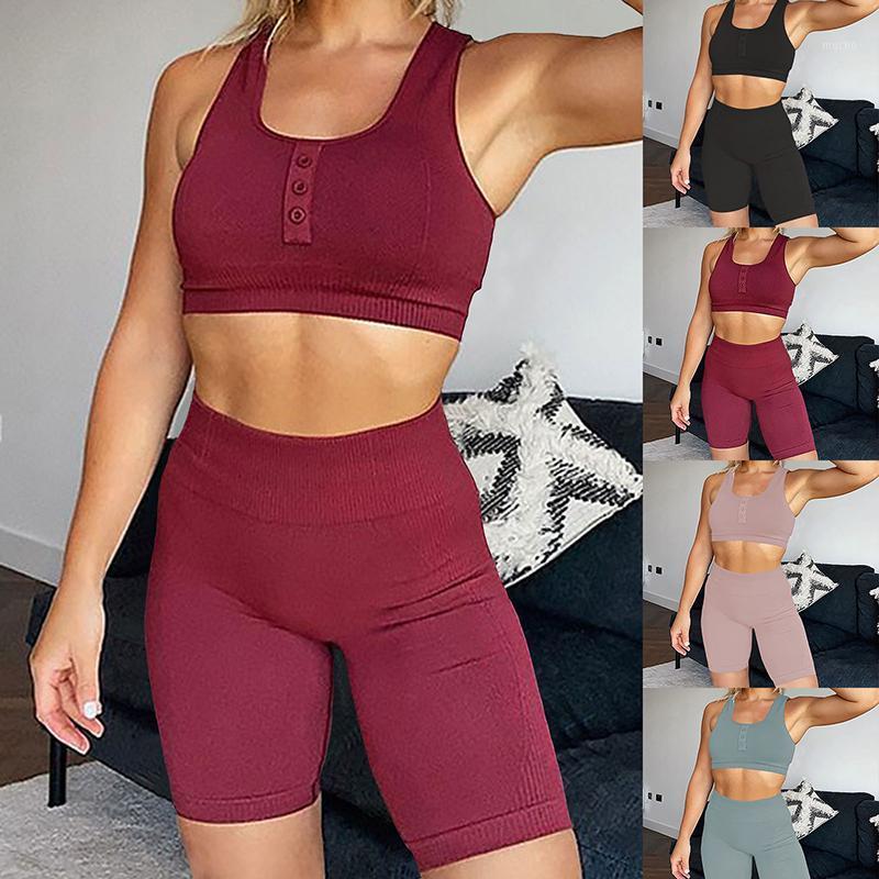 

Yoga Outfit 2 Piece Seamless Gym Set Pants Clothing Sports Bra Leggings Workout Shorts Sportswear Fitness Ensemble Sport Wear Women, Black