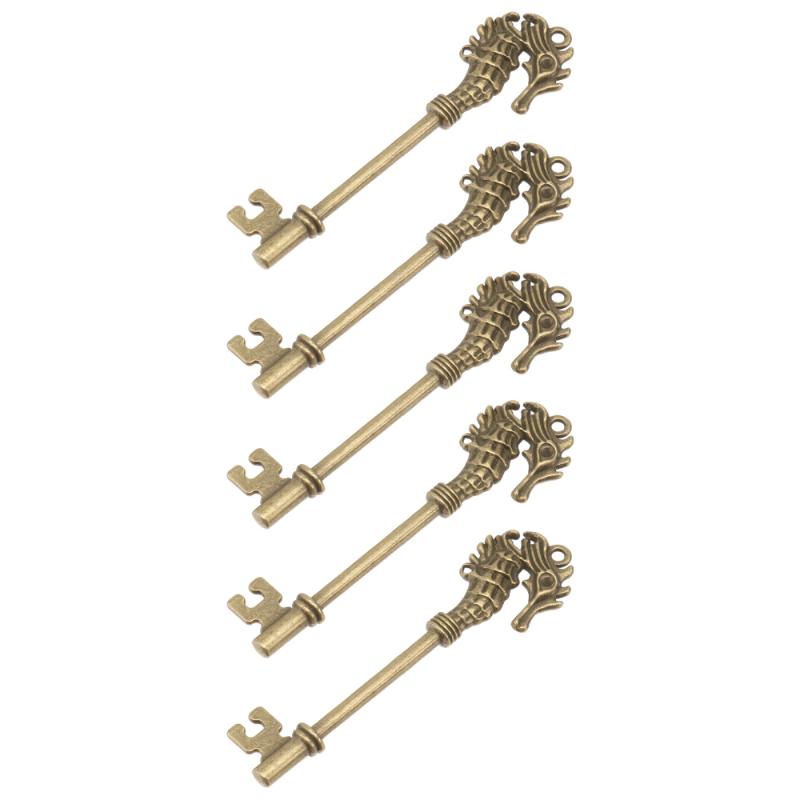 

Charms 5Pcs Creative Design Pendants For Bag Bracelet Key Seahorse, Bronze;silver