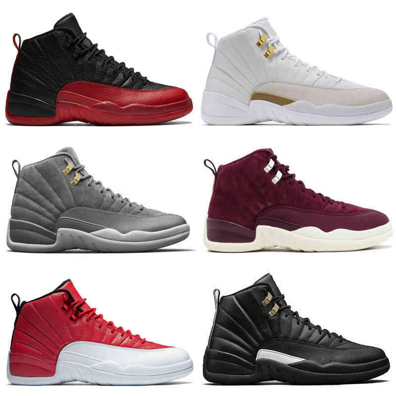 

12 12s mens basketball shoes Sunrise Bordeaux Dark Grey Flu Game The Master Taxi Playoffs French Blue Suede Gym Red Barons Sports sneakers