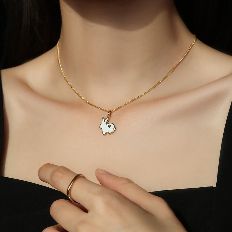 

Timeless Wonder Titanium Sweet Enamel Necklace Fashion Kids Jewelry Kpop Designer Emo Ins Gift Goth Cute Prom Egirl 5524 Chokers