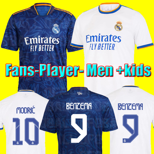 

Real madrid jerseys Top thailand BENZEMA soccer 21 22 fans player version soccer football shirts ALABA HAZARD CASEMIRO MODRIC 2022 camiseta men + kids kit sets uniform, Home player