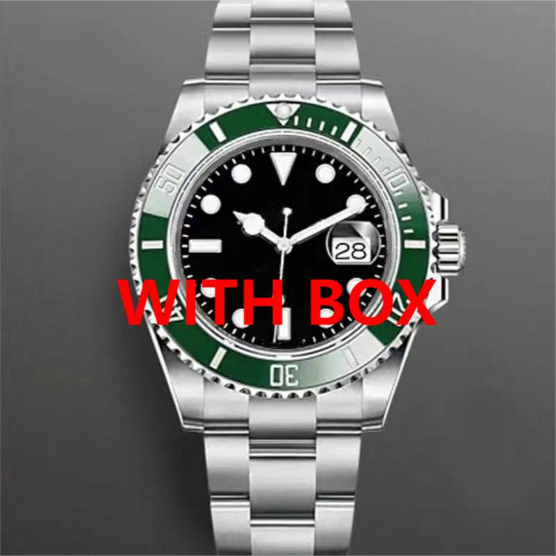 

WITH BOX Mens Watches 40mm Automatic Mechanical Watch Stainless Steel Blue Black Ceramic Sapphire WristWatches Super luminous montre de luxe, Add waterproof