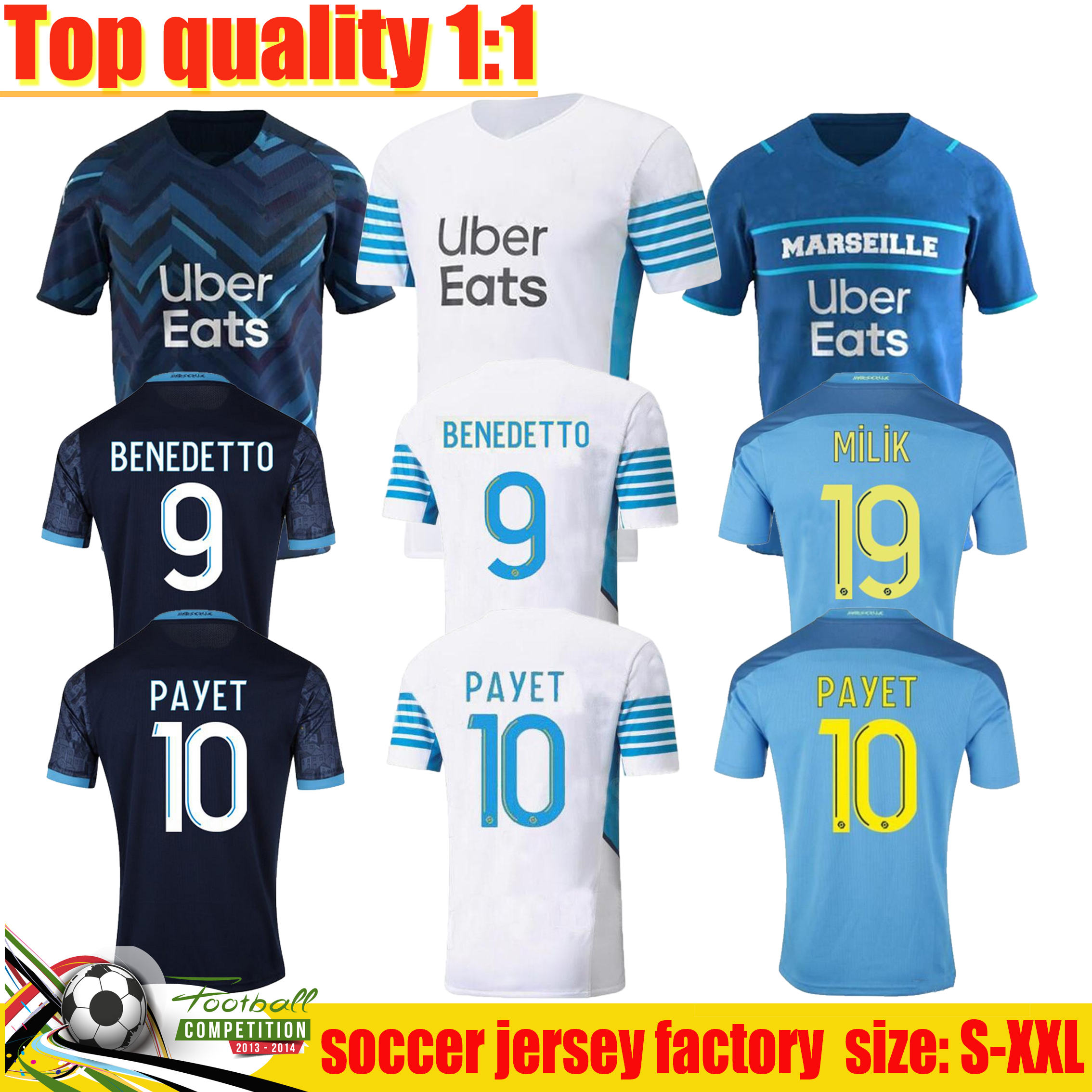 

20 21 22 soccer jersey home away MILIK 2021 2022 OM maillot CUISANCE THAUVIN BENEDETTO KAMARA PAYET men football shirts, Yellow