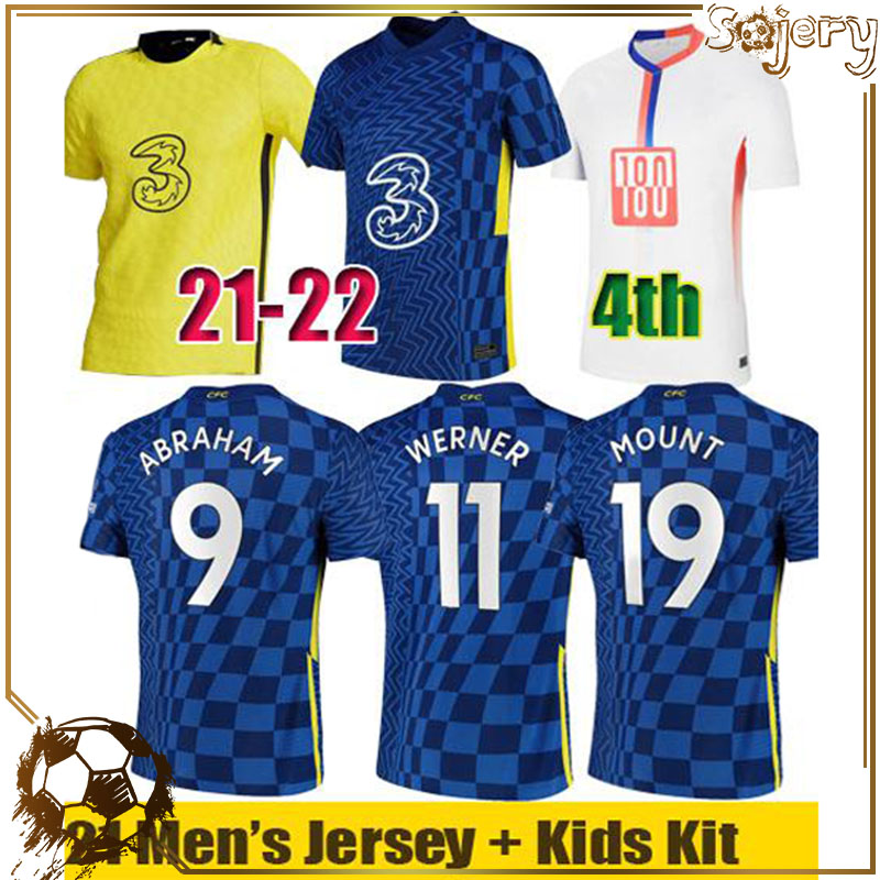 

Player Version 21 22 PULISIC Soccer Jersey WERNER ZIYECH 2021 2022 ABRAHAM Football Shirt KANTE HAVERTZ CHILWELL MOUNT Men jerseys Kids Kit, Black;yellow