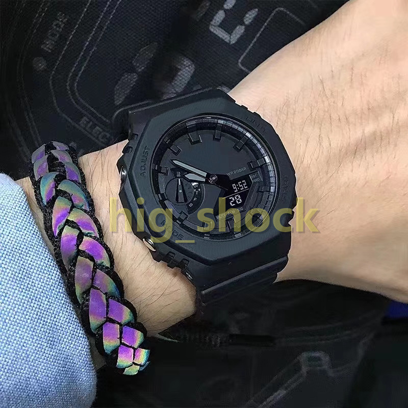 

hot item 2100 new colors quality watch New fashion 5600 relogio masculino waterproof men's wristwatch Sport dual display GMT Digital LED reloj hombre Army Military, #17 no box