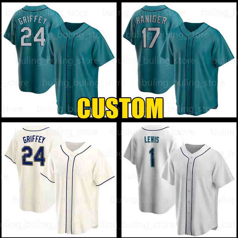 

24 Ken Griffey Jr. jersey Luis Torrens Mitch Haniger Jarred Kelenic Seattle Edgar Sewald Martinez Mens Kyle Lewis Mariners Marco Gonzales Tom Murphy Baseball Jerseys, Men custom (s s-fugu)
