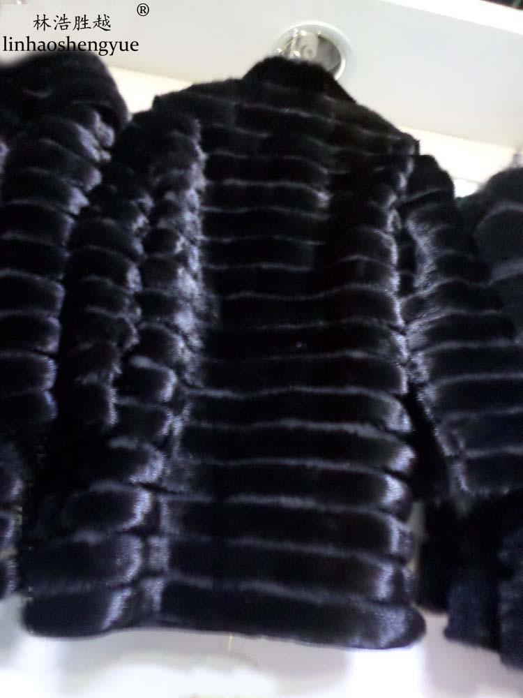 

Women' Fur & Faux Linhaoshengyue Long 85 Cm, Sleeve Added Pigskin Mink Coat, As pic