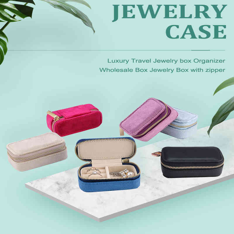 

Travel Caes Jewelry Leather Luxury Wholes Mini Portable Jewellery Box Velvet Storage Organizer Ring