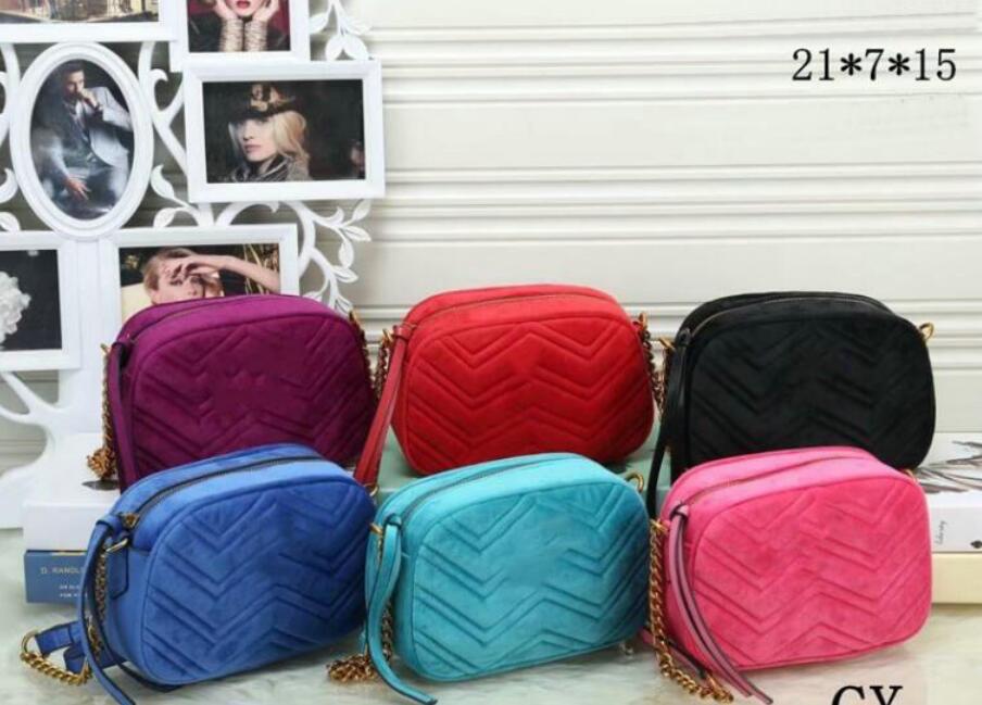 

Women Chains velvet Shoulder Bags High-Grade Fashion fashion Classic Macaroon bag Crossbody Handbags Flap marmont Wallet Purse, Black