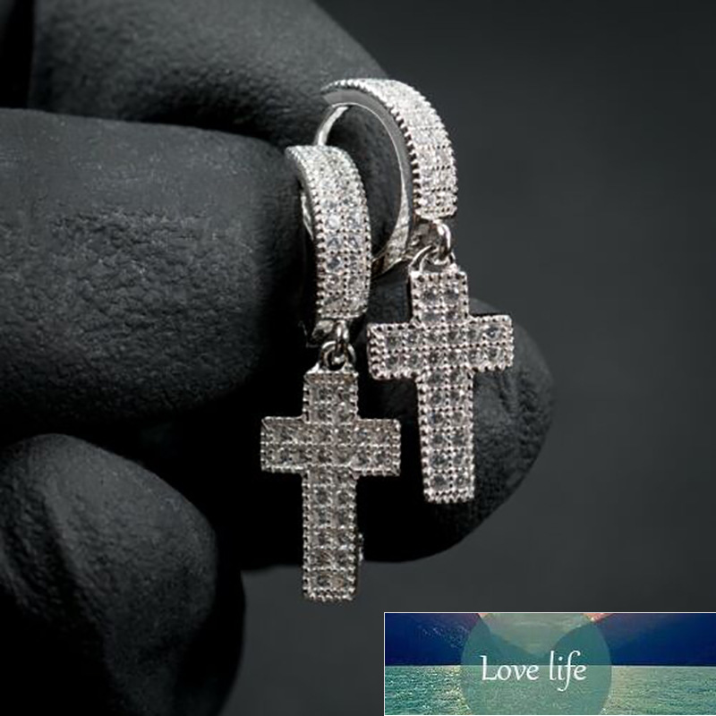 

Fashion Cross Men's Earrings 925 Sterling Silver For Men Anniversary Gift Jewelry Wholesale E5989, Golden;silver