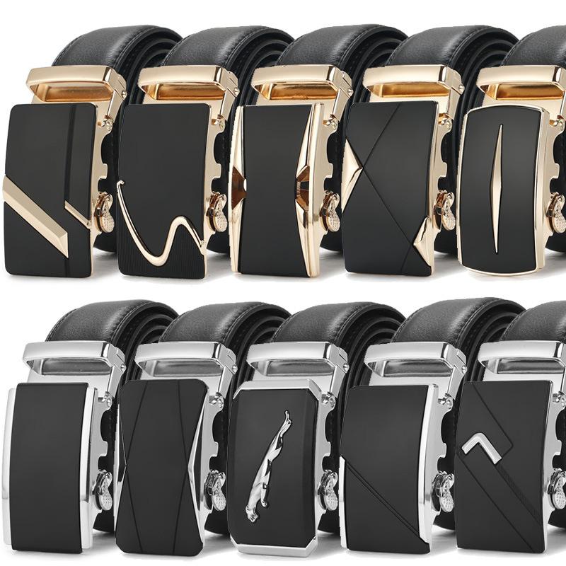 

Belts 2022 Arrival Cow Genuine Leather Men's Belt Cowhide Strap For Male Automatic Buckle Men Alloy, Black;brown