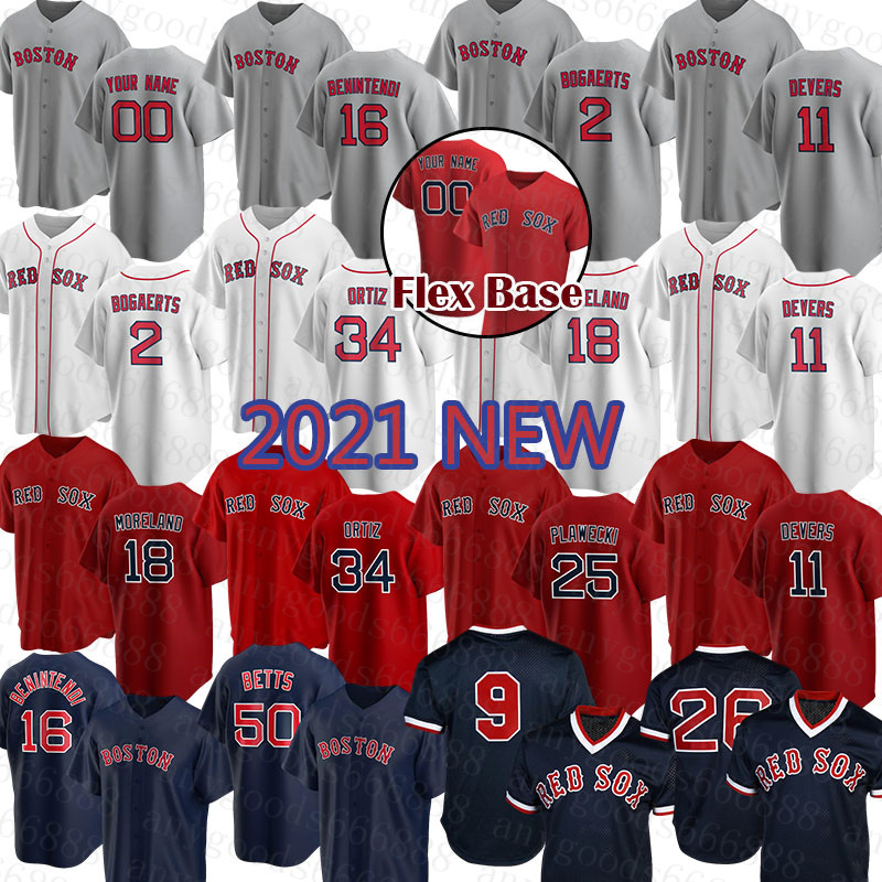 

Boston Custom Red Sox Baseball Jersey 50 Mookie Betts Flex Base 9 Ted Williams 16 Andrew Benintendi 34 David Ortiz 12 Brock Holt 7 Vazquez, Blue;black