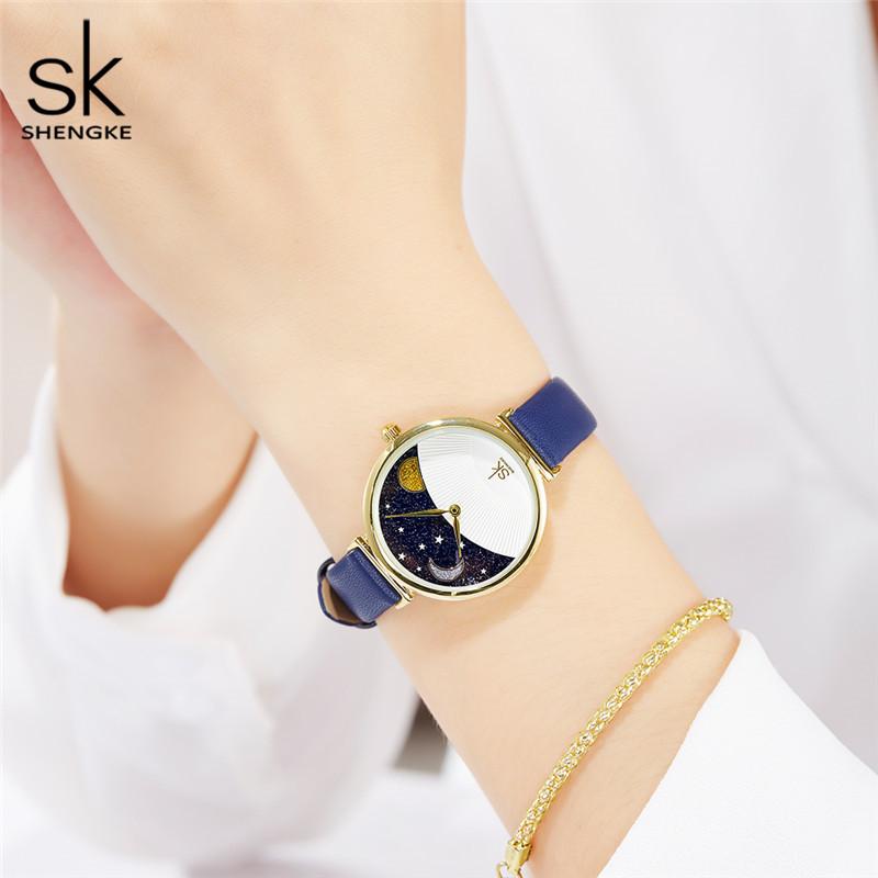 

Wristwatches Fashion Luxury Women Watches Top Brand Waterproof Blue Leather Strap Wrist Ladies Bracelet Casual Female Watch, Black