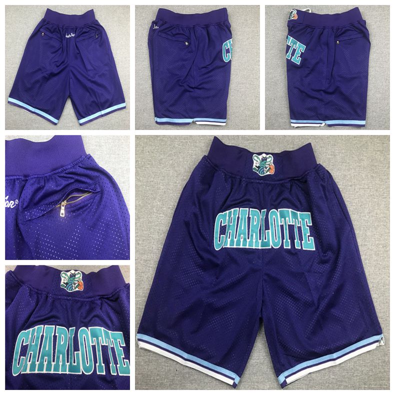 

Charlotte Hornets Retro Mens Just Don College Basketball Wears shorts 2 LaMelo Ball Gordon 20 Hayward Vintage 1 Tyrone titched Sweat, Black