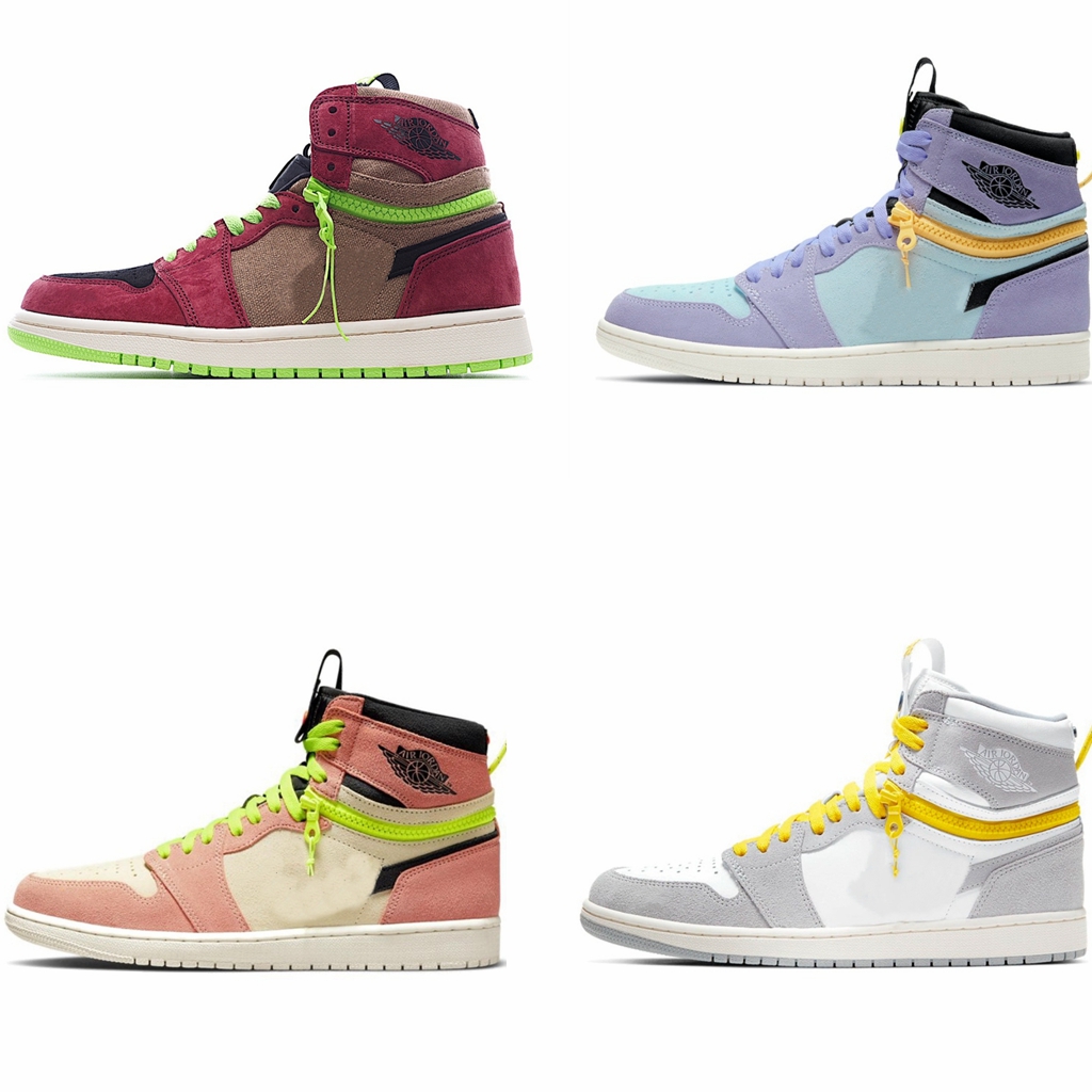

2021 1 1s High Switch Basketball Shoes Men Women Rose Red Light Smoke Grey Purple Pulse Apricot Pink Removable Casual Sneakers Size 36-45, Customize
