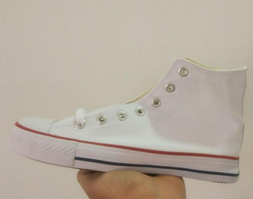 

NEW size 35-46 New Unisex Low-Top & High-Top Adult Women's Men's Canvas Shoes 13 colors Laced Up Casual Shoes Sneaker shoes retail, White low