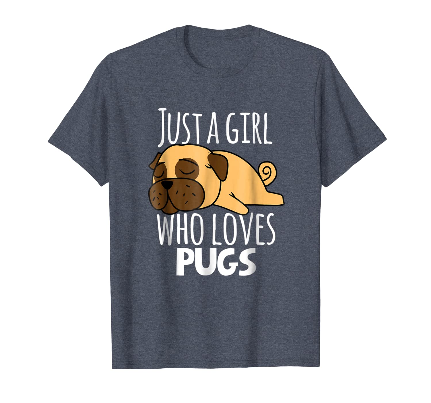 

pug t-shirt - just a girl who loves pugs shirt gift, White;black