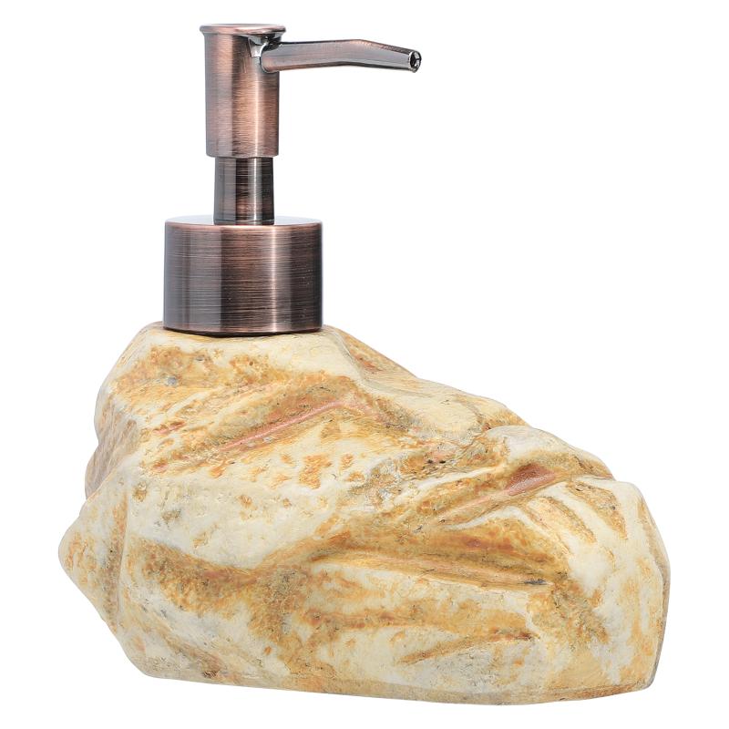 

Liquid Soap Dispenser 1pc Vintage Ceramic Hand Simulated Stone Design Lotion Bottle