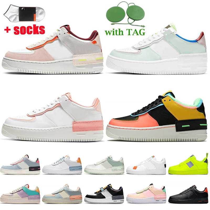 

Airforces 1 Low One Shadow Shoes Team Red Orange Barely Green Coral Pink Arctic Punch Triple White Black Luxurys Designers Sneakers ACE Platform Trainers, B15 shadow triple black 36-45