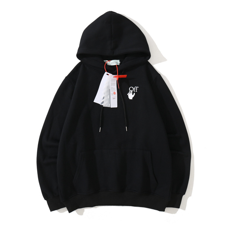 

hoodie Fashion Design Off 21ss White Blue Ribbon Men's and Women's Plush, Black