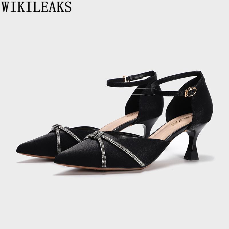 

Dress Shoes Fashion For Women High Heels Party 2021 Black Mary Jane Sandals Woman Kitten