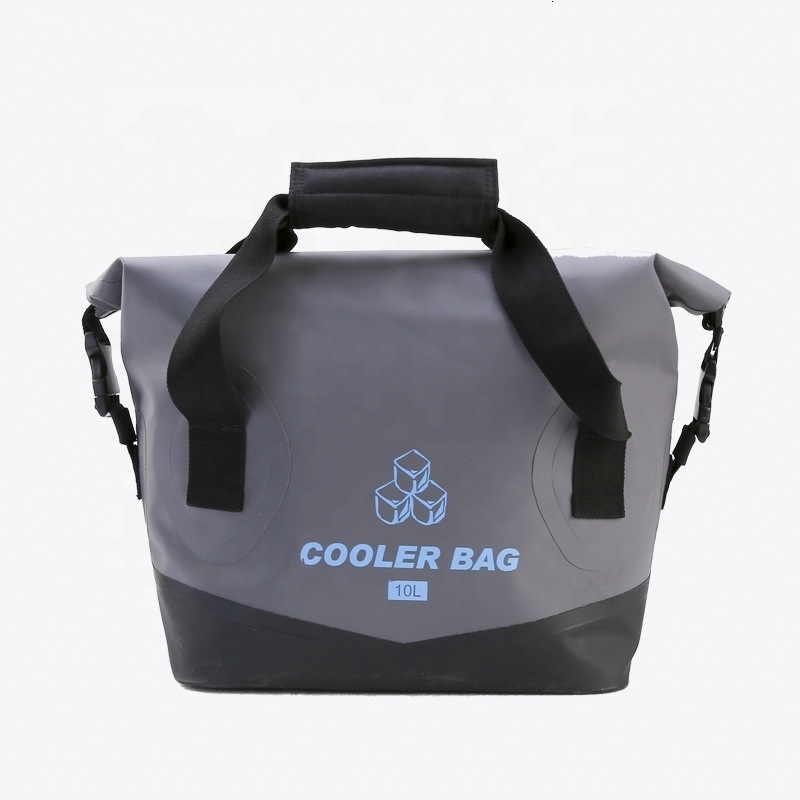 

Outdoor camping picnic roll mouth folding diagonal cross portable red wine ice bag lunch, Grey